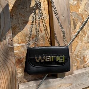 Alexander Wang Black Crossbody Bag with Gold Logo
